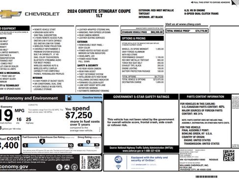 Used 2024 Chevrolet Corvette Stingray Coupe w/ Battery Protection Package RWD image 3