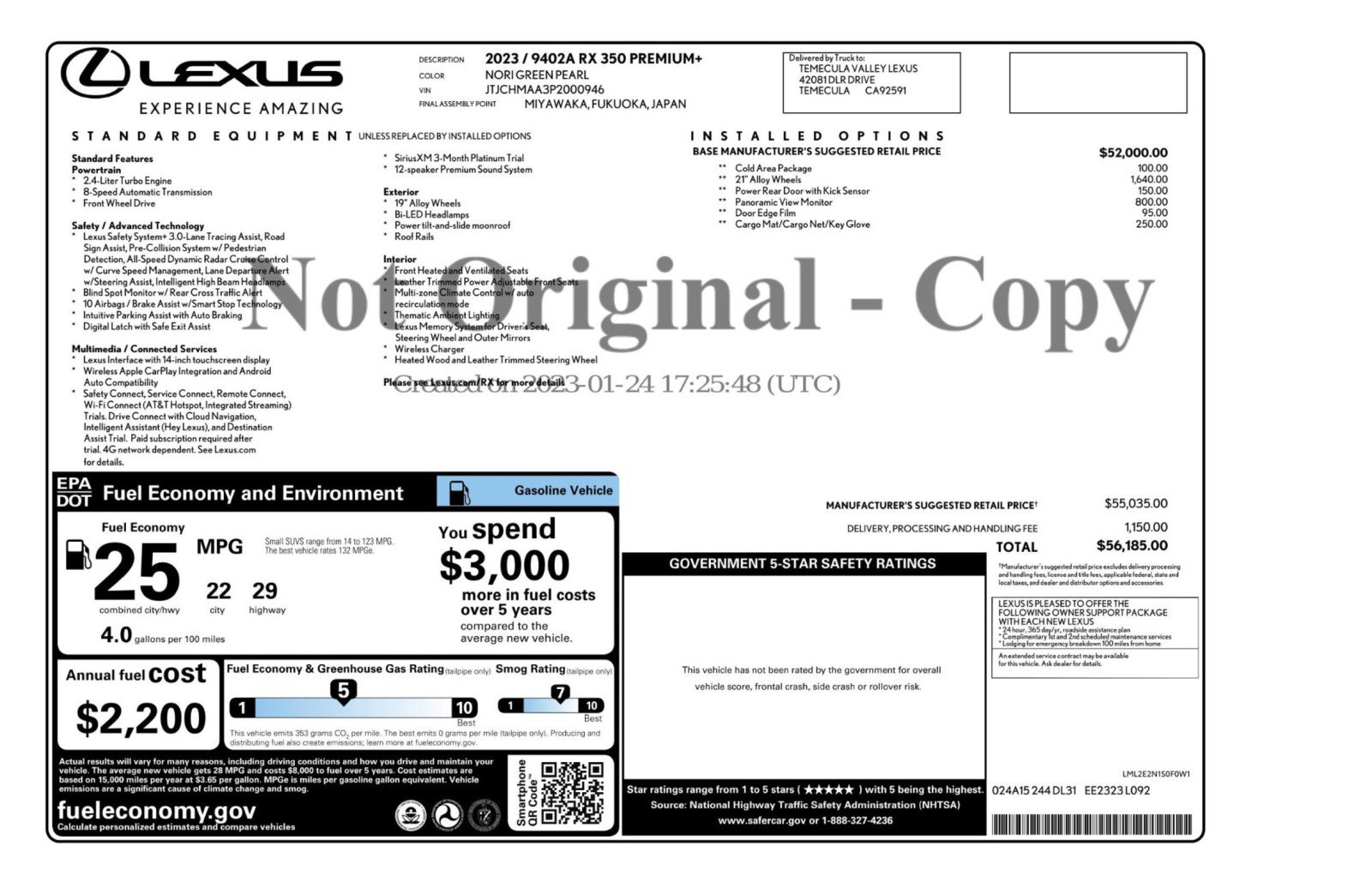 Used 2023 Lexus RX 350 Premium Plus w/ Accessory Package (Z1) FWD image 57