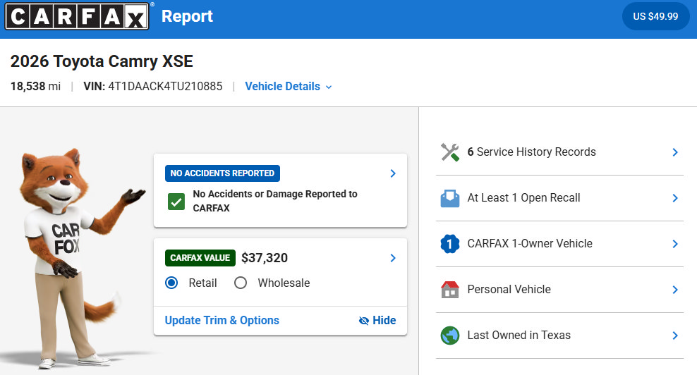 Used 2026 Toyota Camry XSE w/ Premium Plus Package FWD image 38