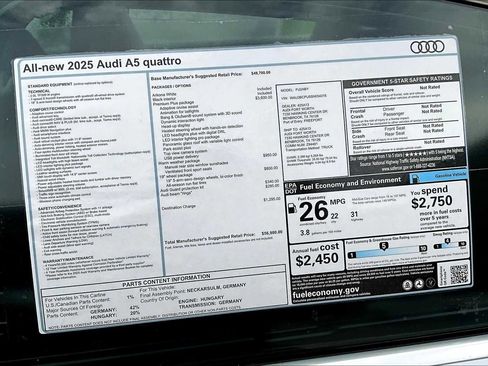 New 2025 Audi A5 2.0T Premium Plus image 16