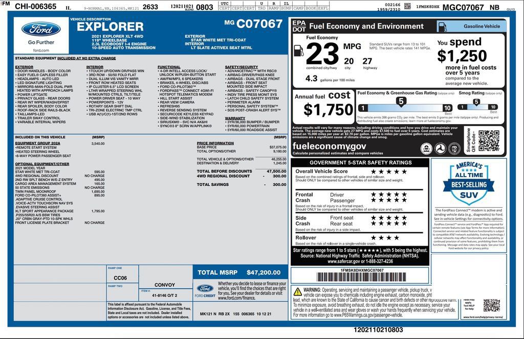 Used 2021 Ford Explorer XLT w/ Equipment Group 202A AWD/4WD image 9