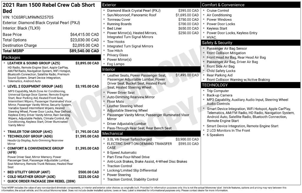 Used 2021 RAM 1500 Rebel w/ Leather & Sound Group AWD/4WD image 2