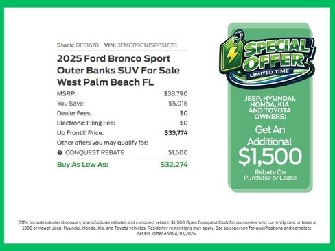 New 2025 Ford Bronco Sport Outer Banks AWD/4WD image 4