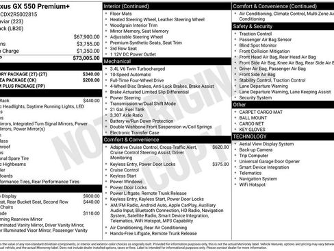 Used 2024 Lexus GX 550 w/ Accessory Package (2T) AWD/4WD image 44
