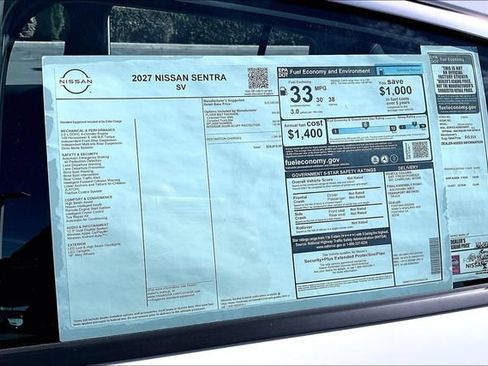 New 2027 Nissan Sentra SV FWD image 13
