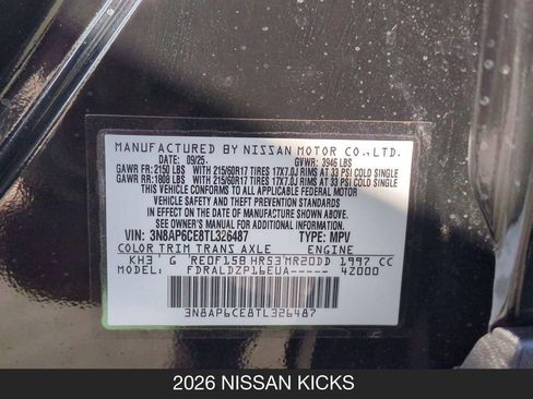 Used 2026 Nissan Kicks SV FWD image 25