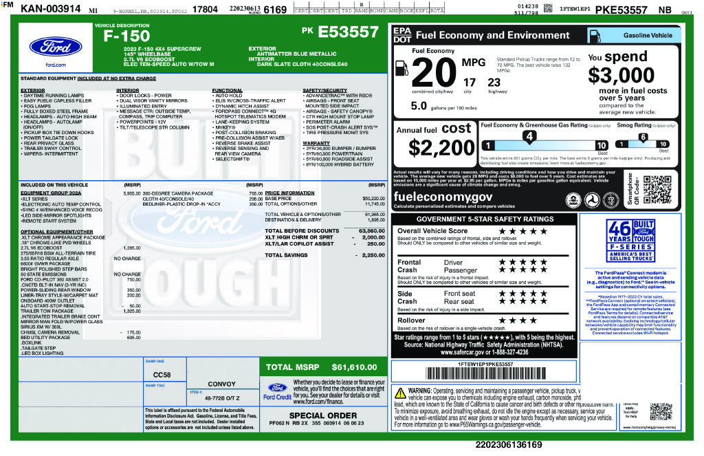 Used 2023 Ford F150 XLT w/ Equipment Group 302A High AWD/4WD image 5