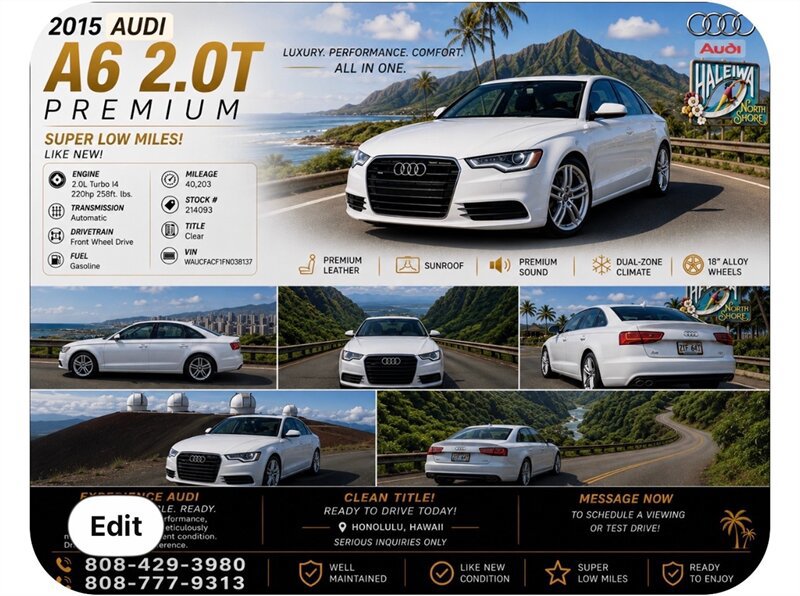 Used 2015 Audi A6 2.0T Premium FWD image 1
