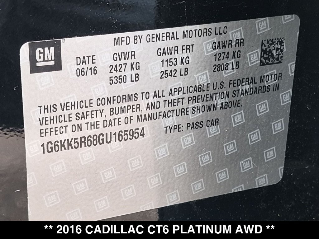 Used 2016 Cadillac CT6 Platinum AWD/4WD image 35