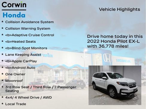 Used 2022 Honda Pilot EX-L image 6