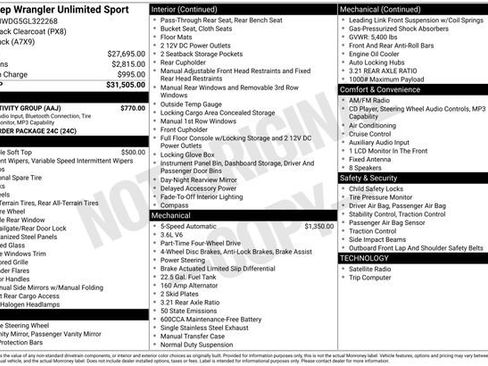 Used 2016 Jeep Wrangler Unlimited Sport w/ Connectivity Group AWD/4WD image 25