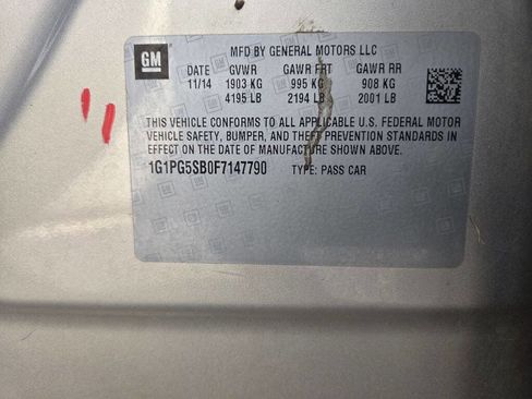 Used 2015 Chevrolet Cruze LTZ w/ Sun, Sound and Sport Package image 15