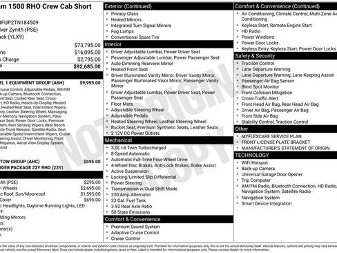 Used 2026 RAM 1500 RHO w/ RHO Level 1 Equipment Group AWD/4WD image 1