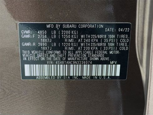 Certified 2022 Subaru Outback Limited w/ Popular Package #2 image 34