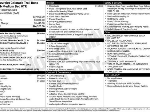 Used 2023 Chevrolet Colorado Trail Boss w/ Technology Package AWD/4WD image 2