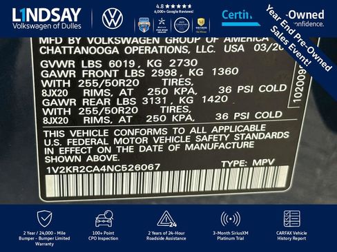 Used 2022 Volkswagen Atlas SE w/ Panoramic Sunroof Package image 29