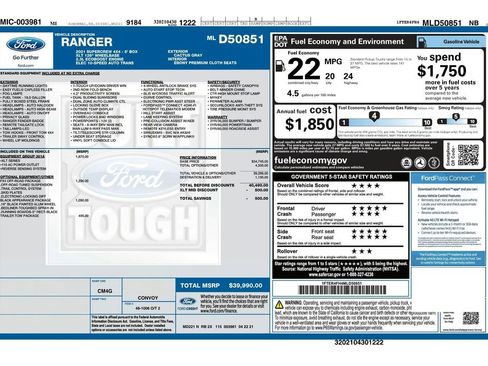 Used 2021 Ford Ranger XLT w/ Equipment Group 301A Mid image 3