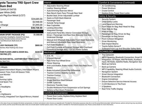 Used 2018 Toyota Tacoma TRD Sport w/ TRD Premium Sport Package AWD/4WD image 34