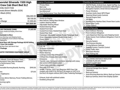 Used 2019 Chevrolet Silverado 1500 High Country w/ Technology Package AWD/4WD image 7