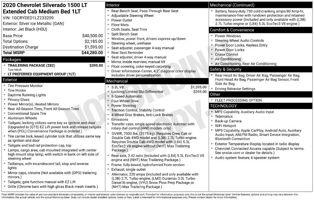 Used 2020 Chevrolet Silverado 1500 LT w/ Trailering Package AWD/4WD image 38