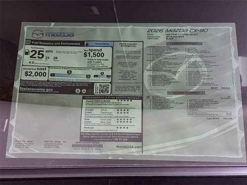 New 2026 MAZDA CX-90 3.3 Turbo w/ Select Package image 20
