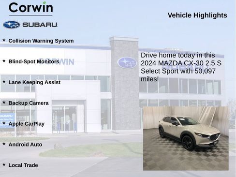 Used 2024 MAZDA CX-30 AWD 2.5 S w/ Select Sport Pkg image 6
