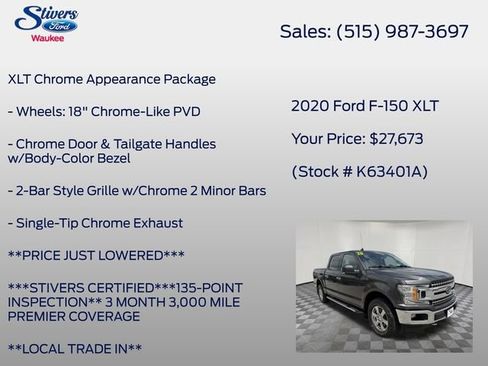 Used 2020 Ford F150 XLT w/ Equipment Group 302A Luxury AWD/4WD image 28