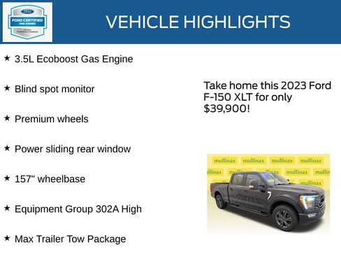 Certified 2023 Ford F150 XLT w/ Equipment Group 302A High AWD/4WD image 22