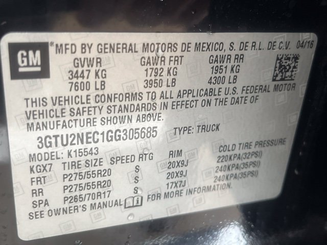 Used 2016 GMC Sierra 1500 SLT w/ SLT Premium Package AWD/4WD image 9