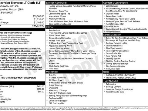 Used 2021 Chevrolet Traverse LT image 10