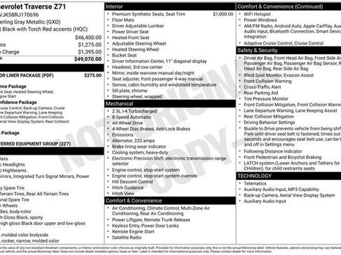 Used 2024 Chevrolet Traverse Z71 w/ LPO, Floor Liner Package image 44