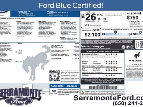 Used 2024 Ford Bronco Sport Big Bend w/ Convenience Package AWD/4WD image 15
