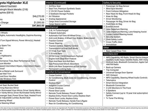 Used 2026 Toyota Highlander XLE AWD/4WD image 8
