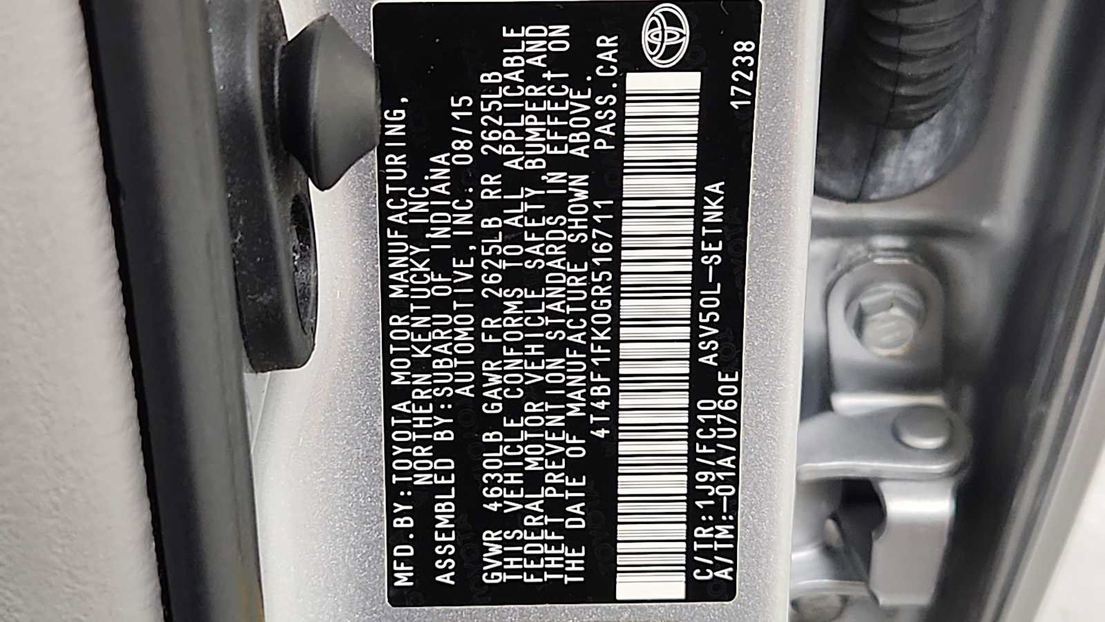 Certified 2016 Toyota Camry LE FWD image 11