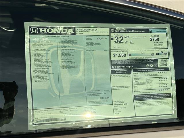 New 2026 Honda Accord LX image 19
