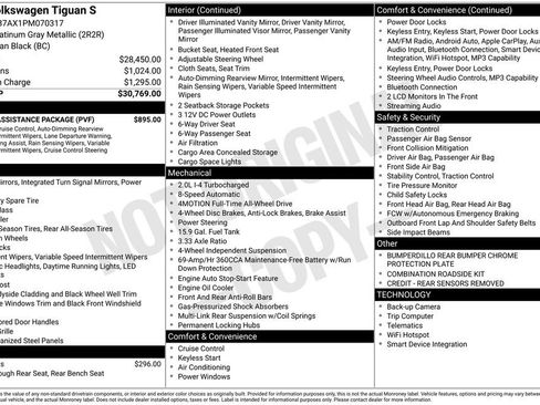 Certified 2023 Volkswagen Tiguan S w/ Driver Assistance Package image 9