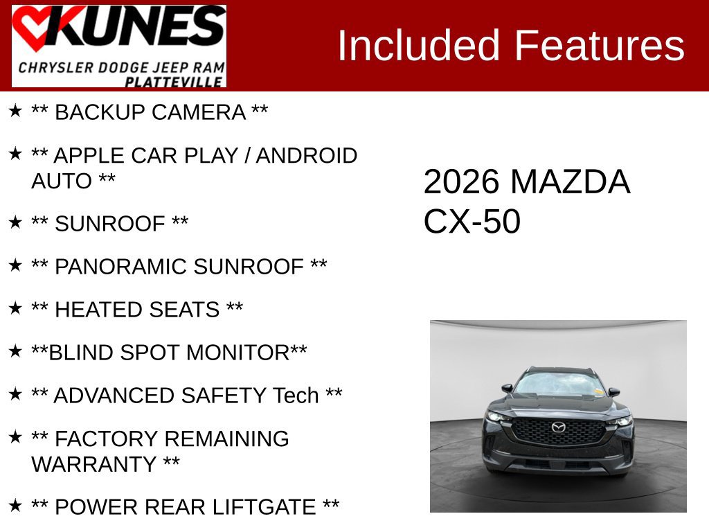 Used 2026 MAZDA CX-50 AWD 2.5 S w/ Preferred Pkg image 2