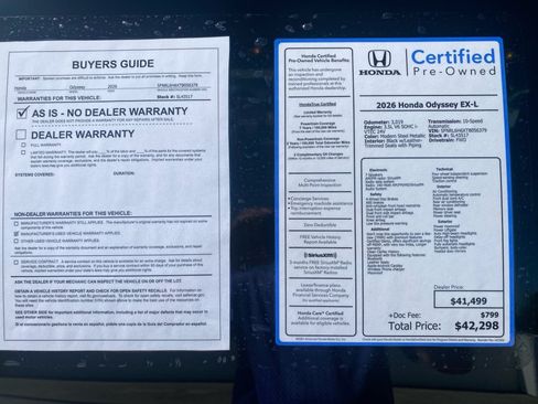 Certified 2026 Honda Odyssey EX-L image 37