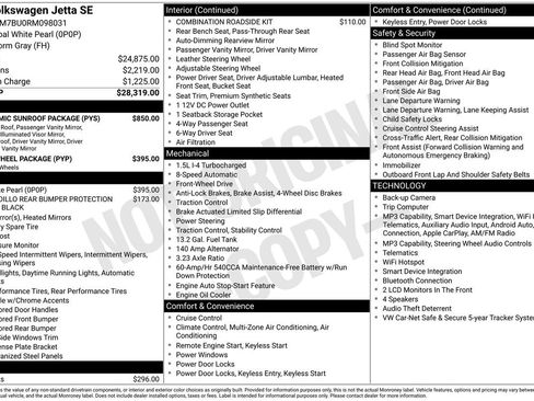 Used 2024 Volkswagen Jetta SE w/ Panoramic Sunroof Package FWD image 5