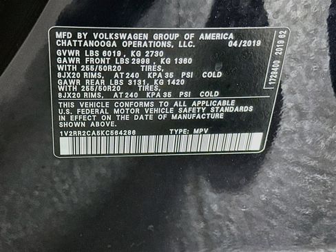 Used 2019 Volkswagen Atlas SEL R-Line AWD/4WD image 12