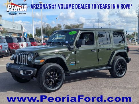 Used 2021 Jeep Wrangler Unlimited Sahara 4xe w/ Cold Weather Group image 1
