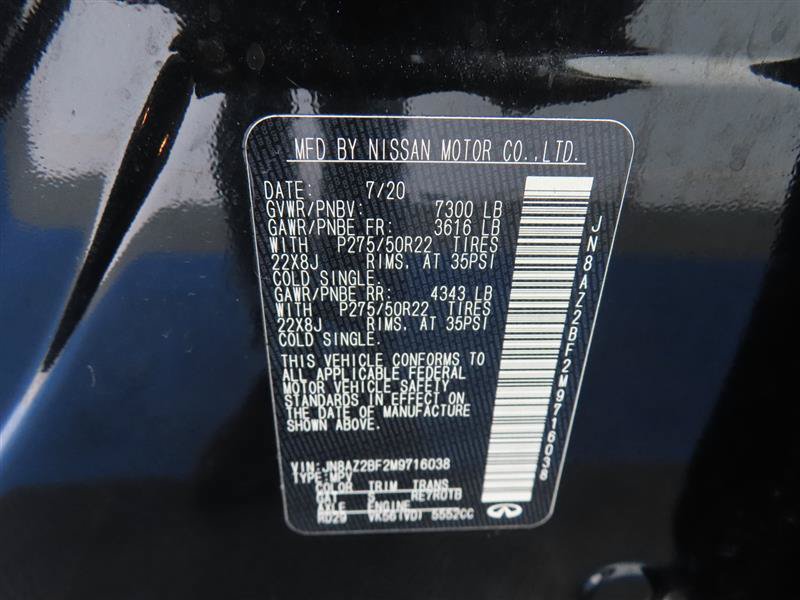 Used 2021 INFINITI QX80 Sensory w/ Cargo Package RWD image 42