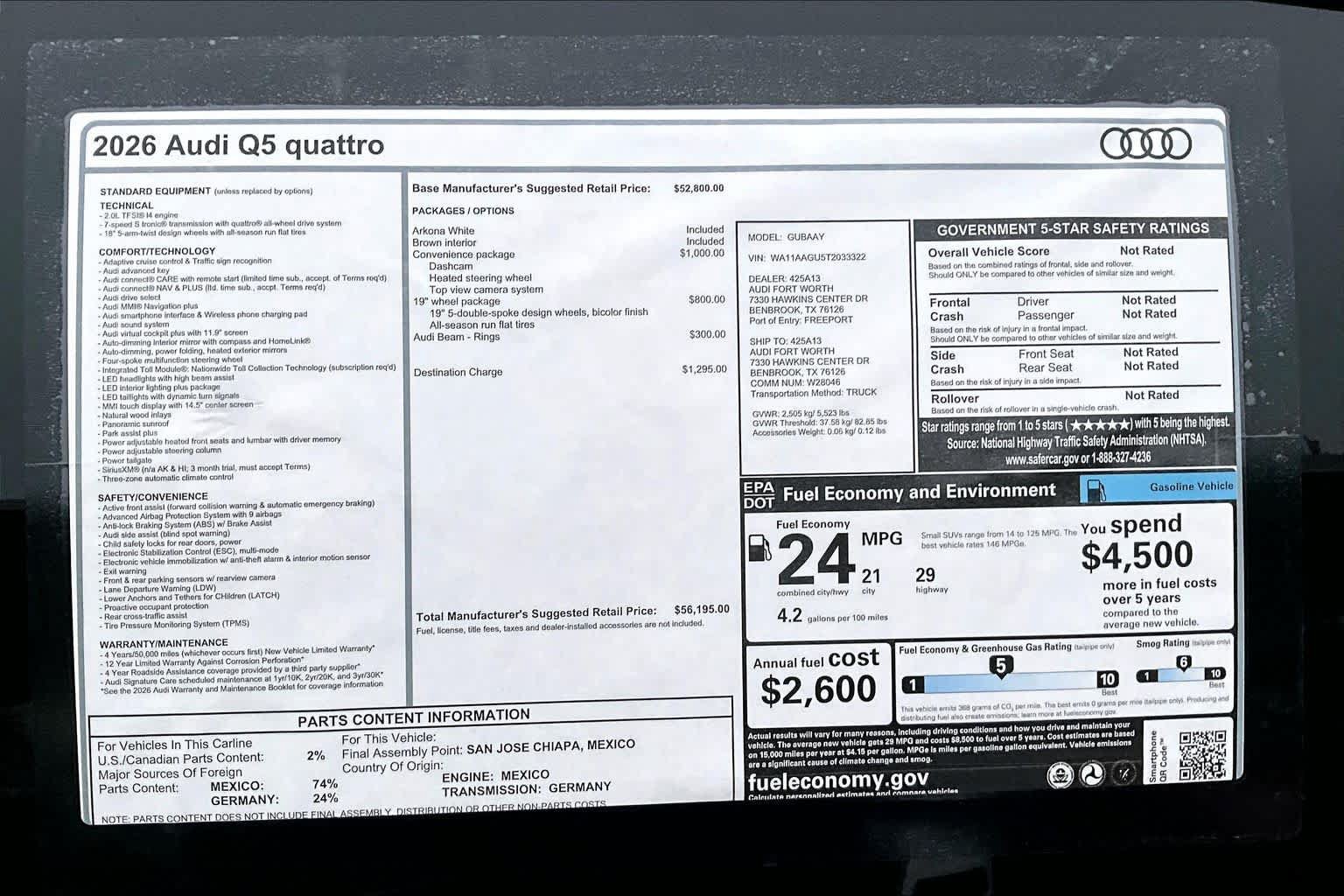 New 2026 Audi Q5 Premium w/ Convenience Package AWD/4WD image 16