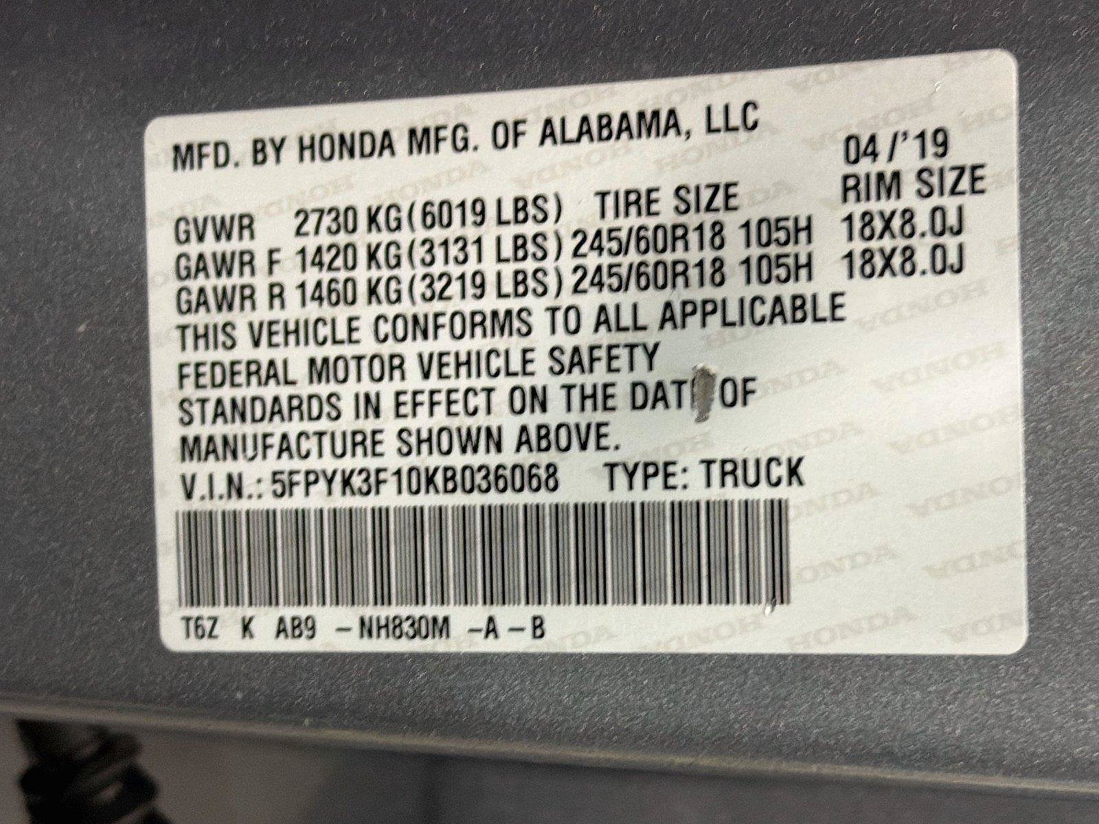 Used 2019 Honda Ridgeline Sport image 19