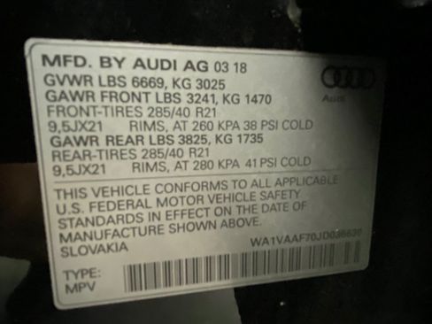 Used 2018 Audi Q7 3.0T Prestige w/ Prestige Package AWD/4WD image 59