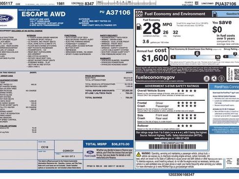 Certified 2023 Ford Escape ST-Line w/ Tech Pack #1 image 63