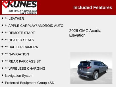 New 2026 GMC Acadia Elevation w/ Elevation Premium Package
