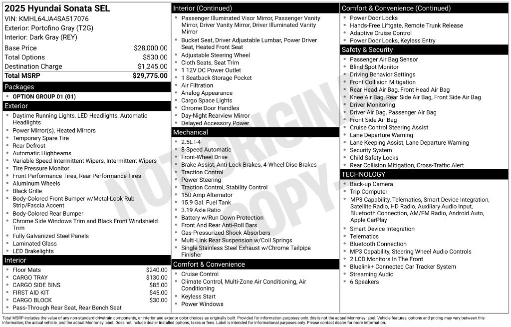 Certified 2025 Hyundai Sonata SEL FWD image 14