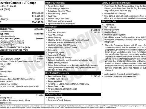 Used 2020 Chevrolet Camaro LT w/ Redline Edition RWD image 16