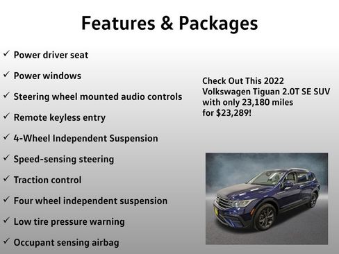 Used 2022 Volkswagen Tiguan SE w/ Panoramic Sunroof Package AWD/4WD image 8